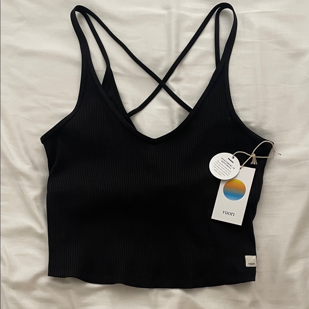 Vuori Black Criss-Cross Tank